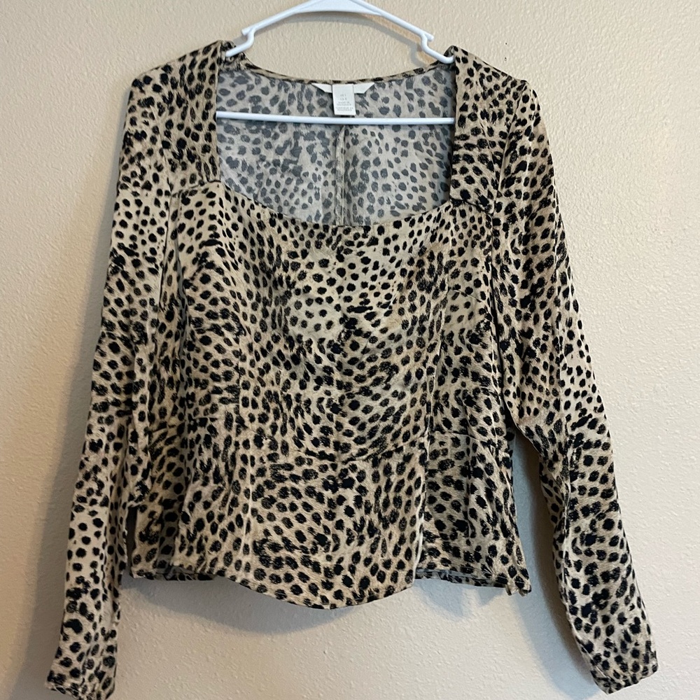 Silk cheetah blouse